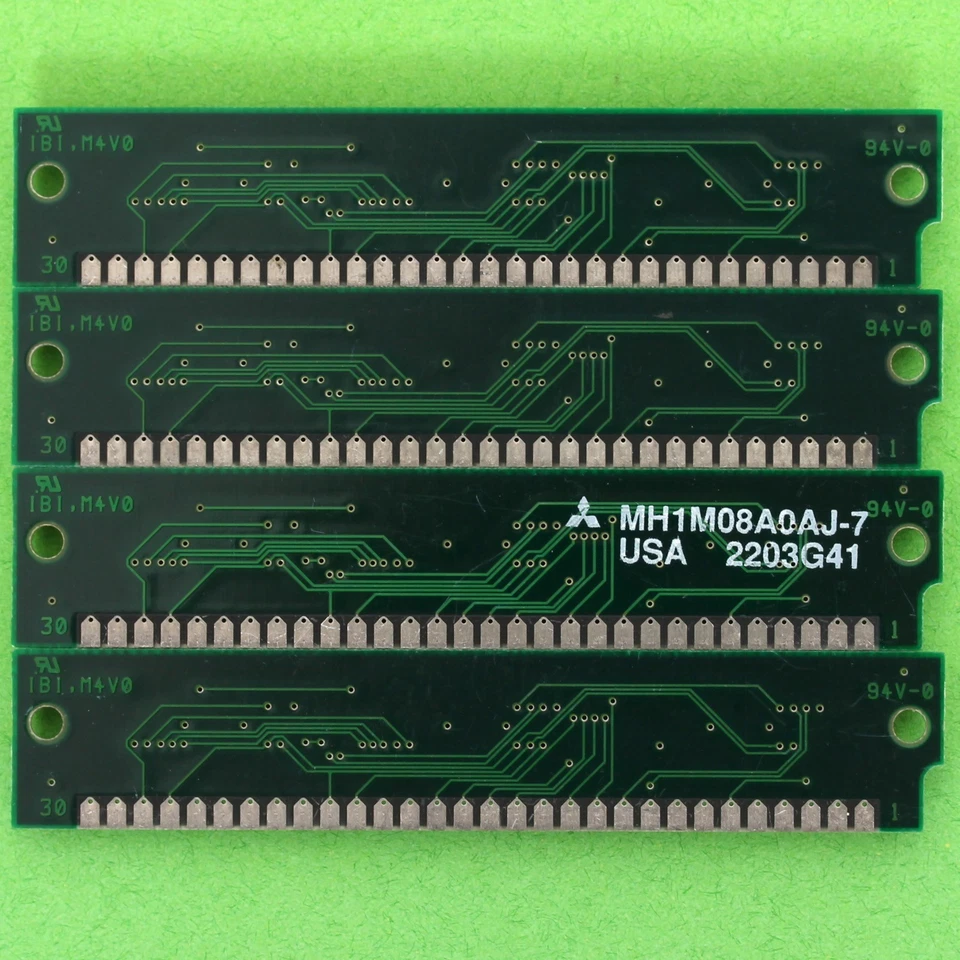 30 Pin 4MB RAM (4x1MB Modules) Non Parity 5V 70ns Mitsubishi Memory *TESTED* - Image 2 of 4