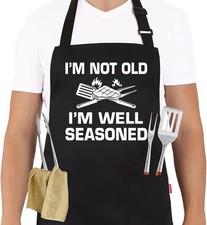 Funny Grilling Aprons for Men - BBQ Cooking Apron with 2 Pockets, Adjustable ...