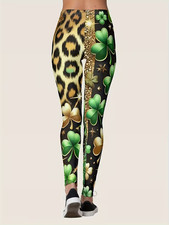 Bold Clover and Shamrock Design - Patrick's Day - 3D Leggings