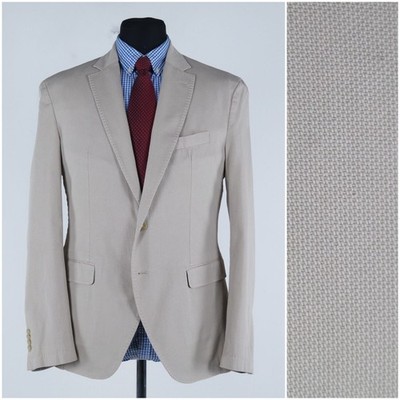 Men MASSIMO DUTTI Blazer 40R US Size Unstructured Beige Cotton Sport Coat Jacket