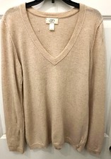 Ann Taylor Loft 100% Cashmere Sweater Beige P...