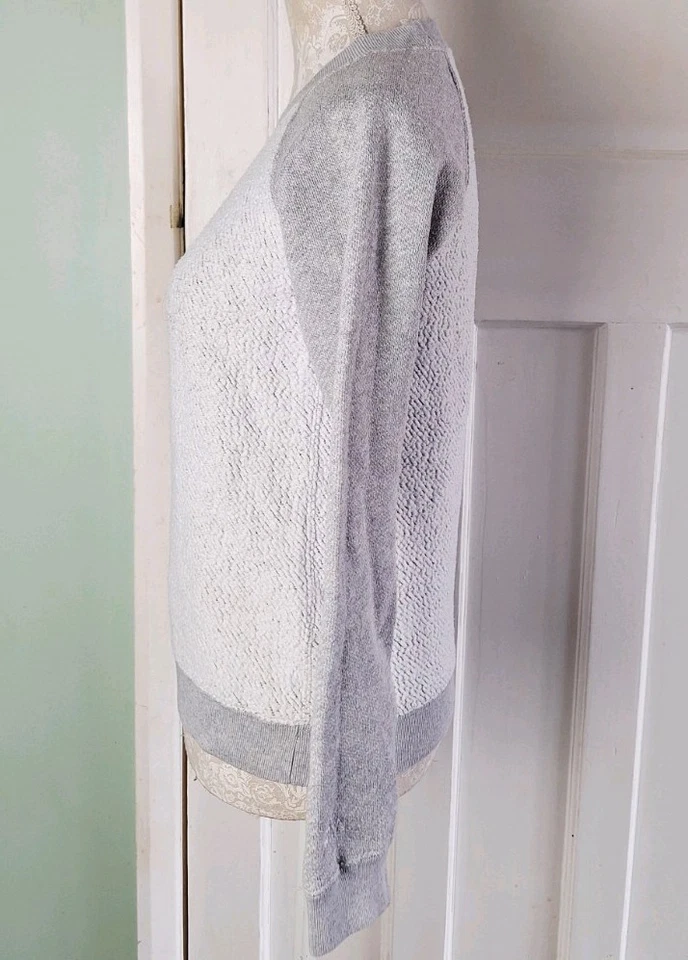 Jack Wills White / Light Grey Textured Sweater Jumper - Size 6 - Image 3 of 4