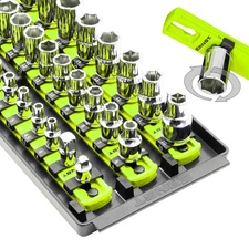 8460HV Socket Boss 3-Rail Multi-Drive Socket Rail Organizer with Tray, 18-Inc...