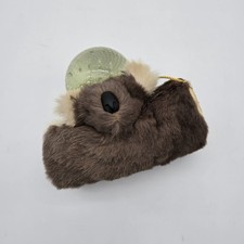 Vintage Genuine Real Fur Muff Hand Warmer Faux Koala Brown Novelty Coin Purse