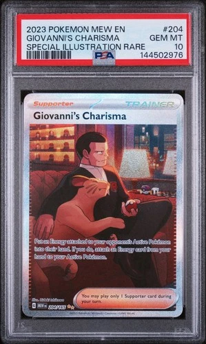 2023 Pokemon MEW 151 Giovanni’s Charisma #204 Special Illustration Rare PSA 10