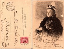 Vintage 1906 Antique Postcard Carte Postale Portrait Royalty Postmark Stamp