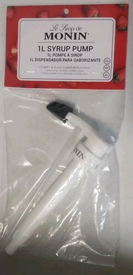 Monin White Plastic 1L Syrup Bottle Pump  1L Pompe A Sirop (T188)