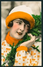 French 1920s Risque Close-up PHOTO Hand Tinted PORTRAIT Art Dec Era BEAUTY
