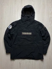 Napapijri Men's Anorak Ski Jacket Size Large Black Ninja Zip Snowboarding