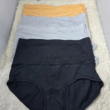 High Waist Briefs 4 Pack Women S Black Gray Orange Damask Cotton Panties Soft