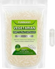 Size 00 Vegan Empty Pill Capsules -1000 Count Clear