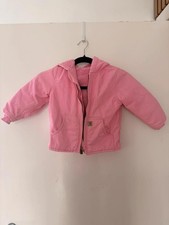 Girls Carhartt Jacket Work Wear Coat Pink Sherpa Age 3 Christmas Present Gift