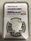 2025 "S" Peace Dollar $1 NGC PF70 Ultra Cameo .999 Silver Coin