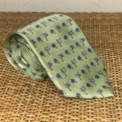 Vintage Tommy Hilfiger Tie Men's 100% Silk Green Palm Tree St. Patrick s Day OS