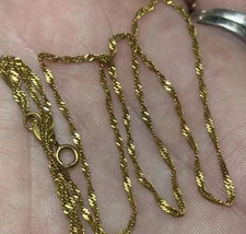 Solid 21k Yellow Gold Twisted chain! So Sparkly And Elegant!