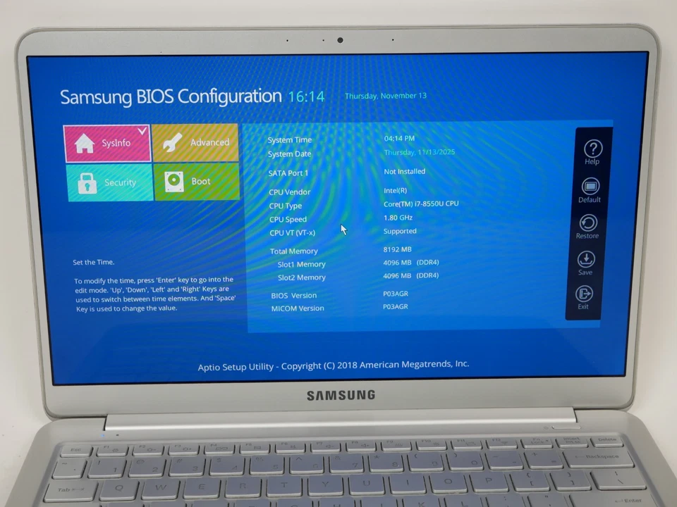 Samsung Notebook 9 Intel Core i7-8550U @1.80GHz 8GB 13" Laptop NO OS/SSD #F58 - Image 2 of 4