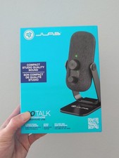 JLab Go Talk USB Desktop Microphone Gray Black Cardioid Omnidirection With Stand