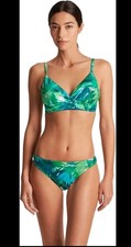 Conjunto de bikini para mujer Lauren Ralph Lauren estampado torcido delantero y lateral talla 6 $160
