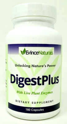 Evince Naturals DigestPlus Digest Plus w/ Live Plant Enzymes, 180 Capsules