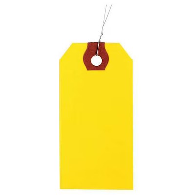 2-3/8'' X 4-3/4'' Yellow Paper Wire Tag, Includes 12'' Wire, Pk1000, 4Wkx5