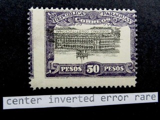 Sello nystamps Paraguay Como Nuevo OG H Centro Invertido Error Raro 220€ Y22y2598