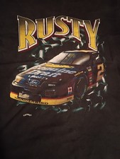 Vintage 90s Rusty Wallace Nutmeg Mills NASCAR Shirt XL Miller Genuine Draft MGD