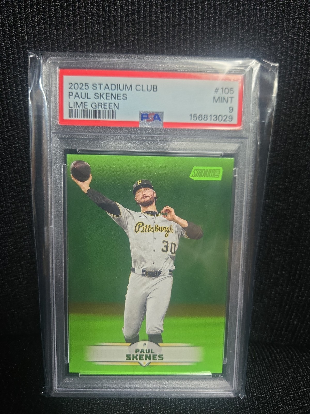 2025 Topps Stadium Club - Paul Skenes #105 Lime Green Foil PSA 9!
