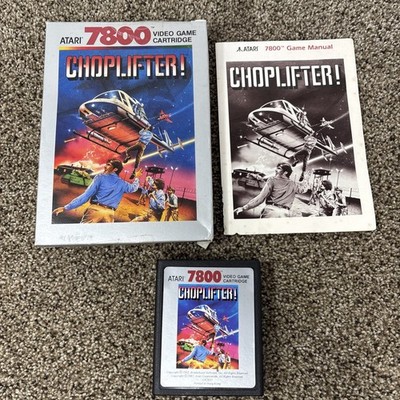 Choplifter: 1987 Atari 7800 Complete w/ Manual, Box & Cartridge - Tested & Works
