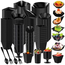 Tessco for you 1600 Pcs Mini Appetizer Plates Dessert Cups with Spoons Forks ...