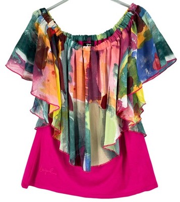 Desigual Damen Rundhals Kurzarm T-Shirt Größe M
