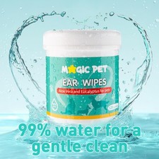 Magic Pet - Dog Ear Cleaner Wipes 20 Grooming Wipes W/Aloe Vera  Eucalyptus A7