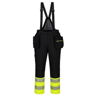 PORTWEST Warnschutzhose DX 437 schwarz/gelb Winter Latzhose gefüttert Hose