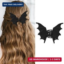 Halloween Bat Hair Clips for Women French Metal Bat Hair Claw Clips Matte Black