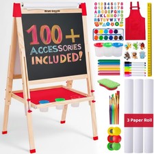 Blue Squid Art Easel For Kids Paper Roll X 3 Includes 100 Accessories Double
