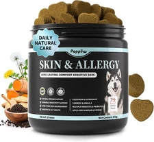 Dog Allergy Itch Relief & Immune Chews for Dogs with Omega 3 Itchy Skin 30 Chews