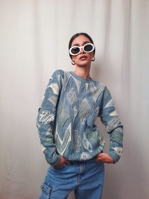 Coogi seltener Damen Vintage 80er 90er Australien berüchtigt großer Zug Strick