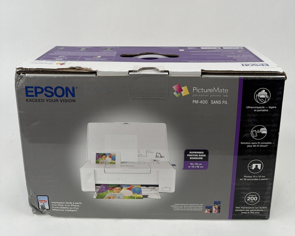 Epson PictureMate PM-400 White Standard Printer - C11CE84201 for