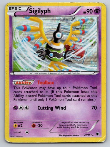 Sigilyph 41/101 Holo Rare Plasma Blast Pokemon Moderately Played