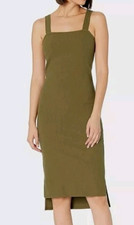 NEW The Drop Amelia Square Neck Strappy Midi Tank Dress Olive Size 5X