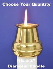 Seguidor de velas estilo bove de 2", cazador de velas, topper.   Ahorrador de cera de latón macizo
