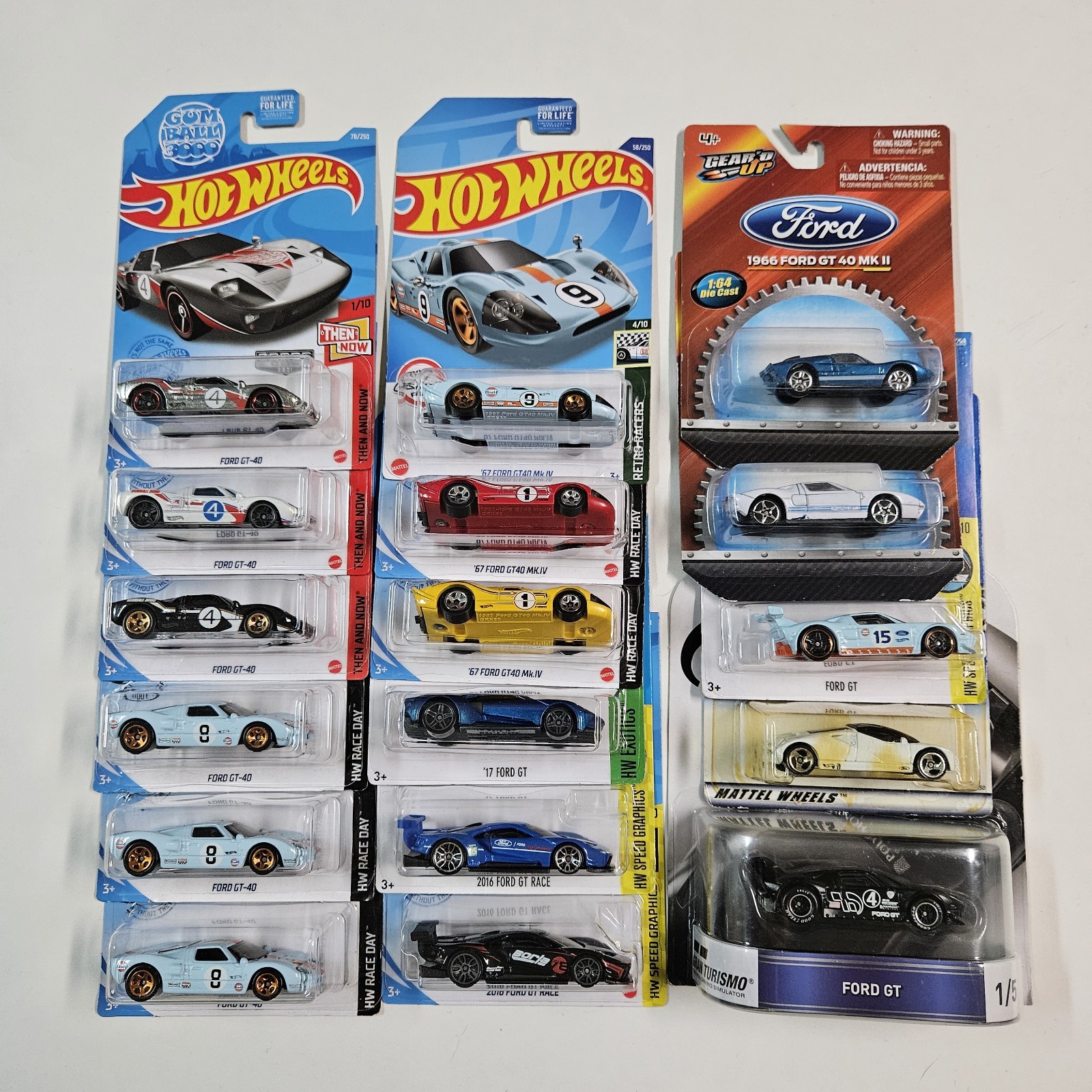 Hot Wheels Ford GT Lot Of 17 GT-90, GT, GT40 MKIV 1st Releases Gran Turismo Gulf