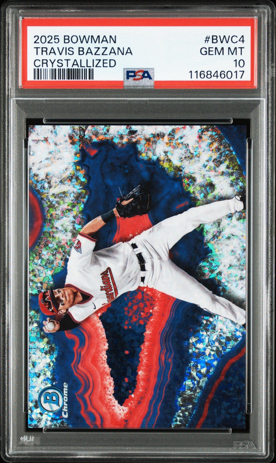 Travis Bazzana 2025 Bowman Baseball Chrome Crystallized SP PSA Gem 10! Guardians