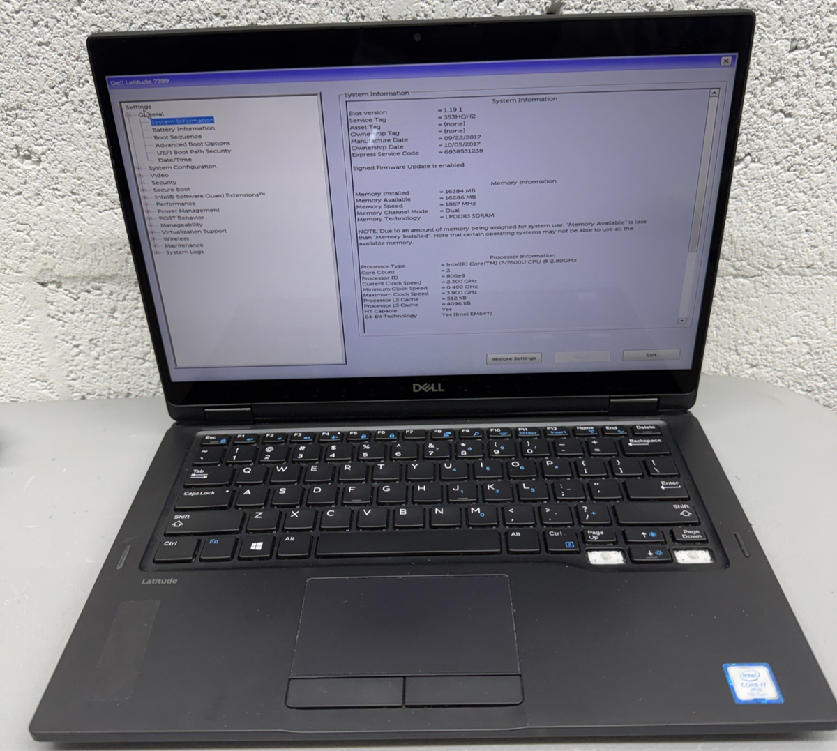 DELL Latitude7389/i7/16GB/SSD256GB/タッチ対応 Dell Latitude 7389 13.3