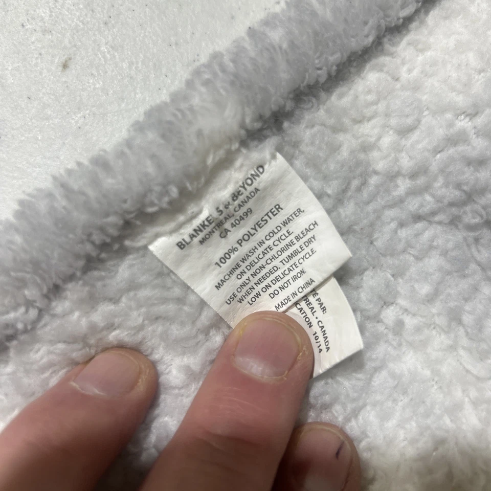 Blankets and Beyond Gray White Hooded Rabbit Bunny Lovey Baby Security Blanket - Image 3 of 4