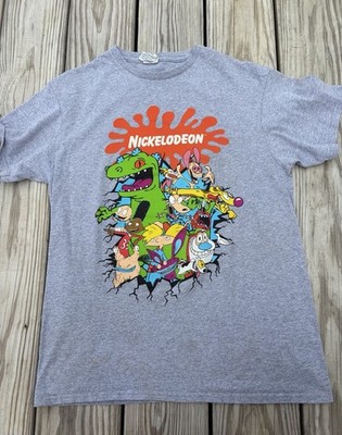 Nickelodeon shirt W/delta tag Rugrats,Hey Arnold, Stumpy Medium 90 s Small Flaw