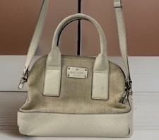 kate spade new york Beige/Ivory Small Satchel Top Handle, Zip, Strap, Silver
