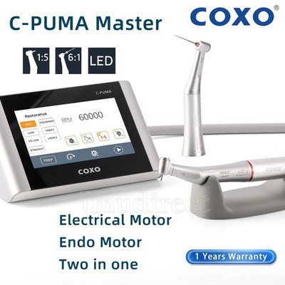 COXO Dental C-PUMA Master Electric Endo Motor 6:1 1:5 LED Handpiece Contra Angle