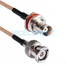BNC Male plug to BNC Jack female nut bulkhead crimp RG316 pigtail cable 30cm