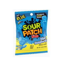 6x Bags Sour Patch Kids Blue Raspberry Flavor Soft  Chewy Gummy Candy - 3.6oz