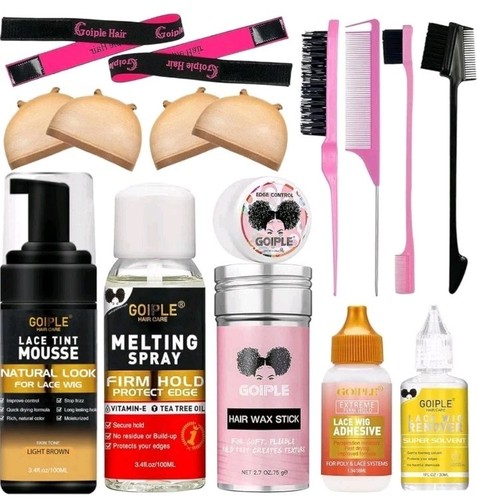 Lace Tint Melting Spray Set, Natural Finishing Lace Color for Women's Hair Wigs